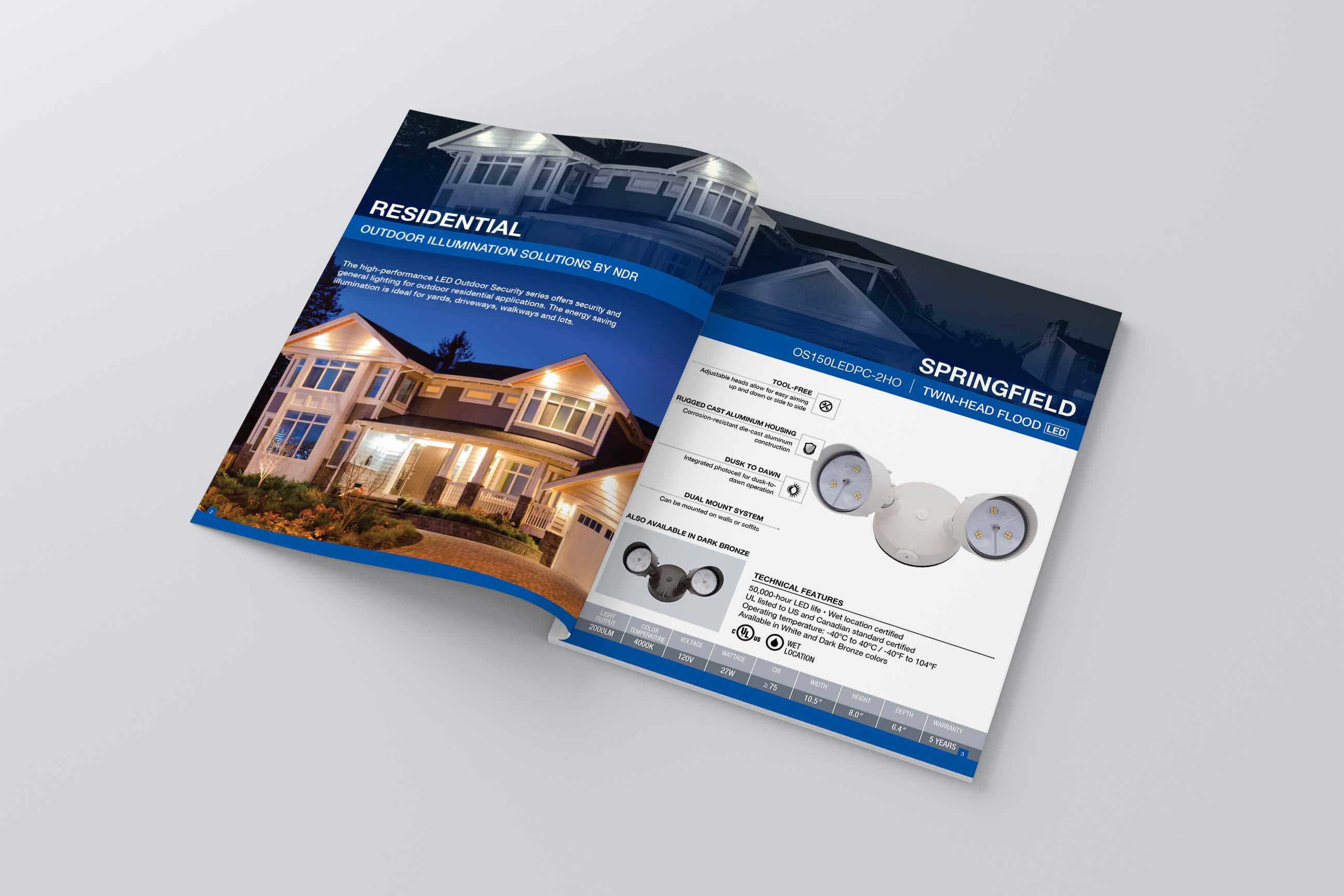 SEO marketing - NDR Electric outdoor security brochure design