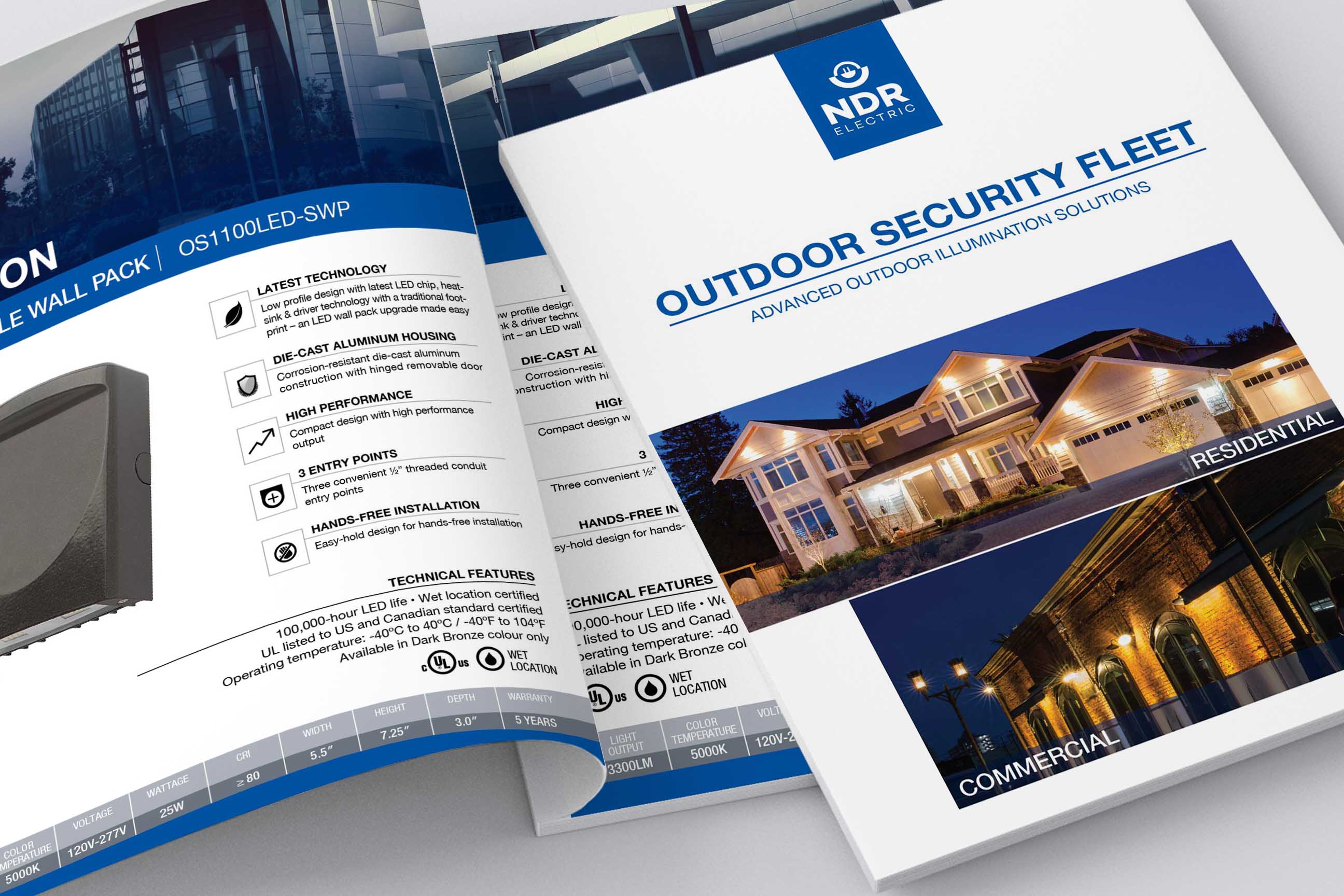 web development montreal - NDR Electric outdoor security brochure design